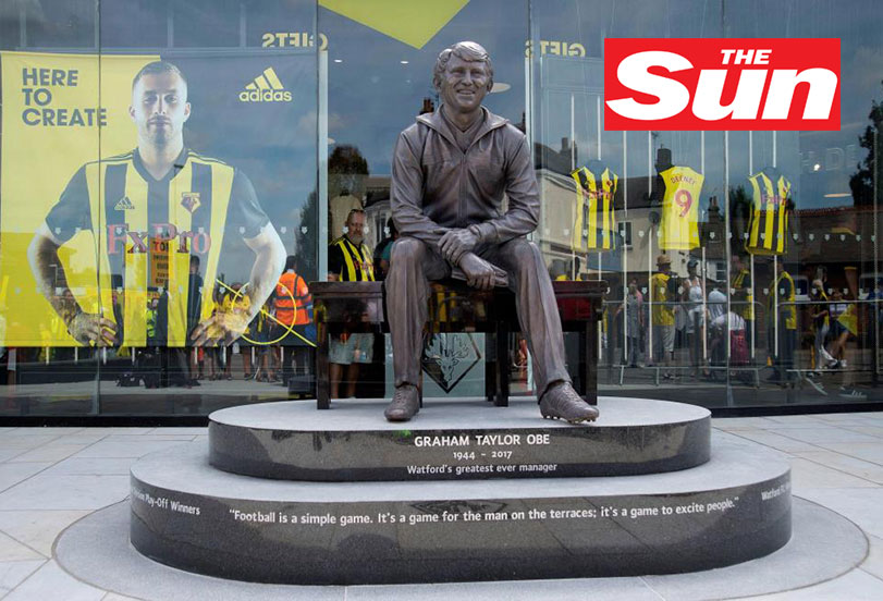 Watford unveil amazing Graham Taylor statue outside Vicarage Road ahead of final pre-season game